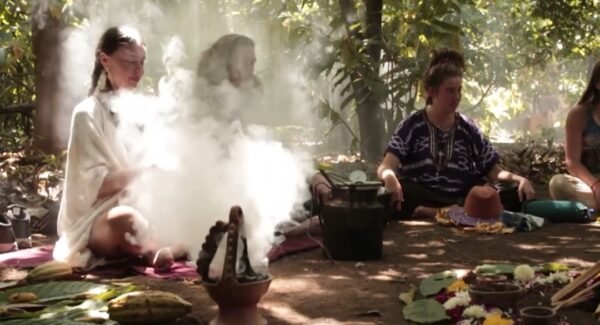 Cacao ceremony group setting